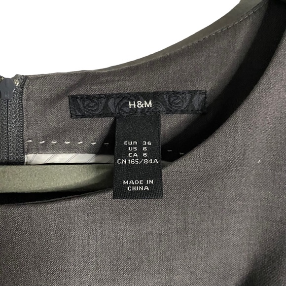 H&M Women's Gray Wool Blend Sleeveless Shift Dress - Picture 4 of 8